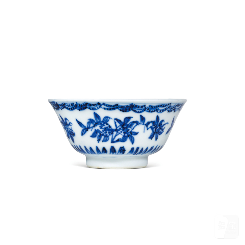 清乾隆青花三多纹茶园